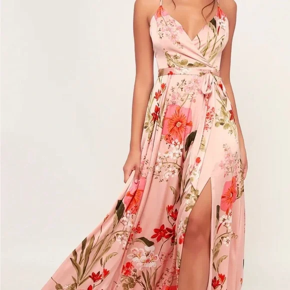 NWT* Still the One Blush Satin Maxi - Picture 3 of 8